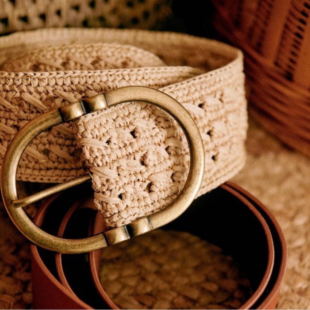 Sezane Fetiche Belt Natural Raphia
